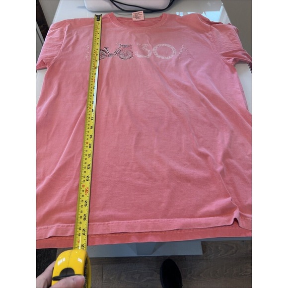 Vintage inspired surf style T-shirt women's pink size large 100% cotton - Picture 7 of 7